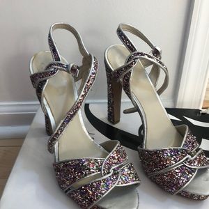 Multi color open toe pumps